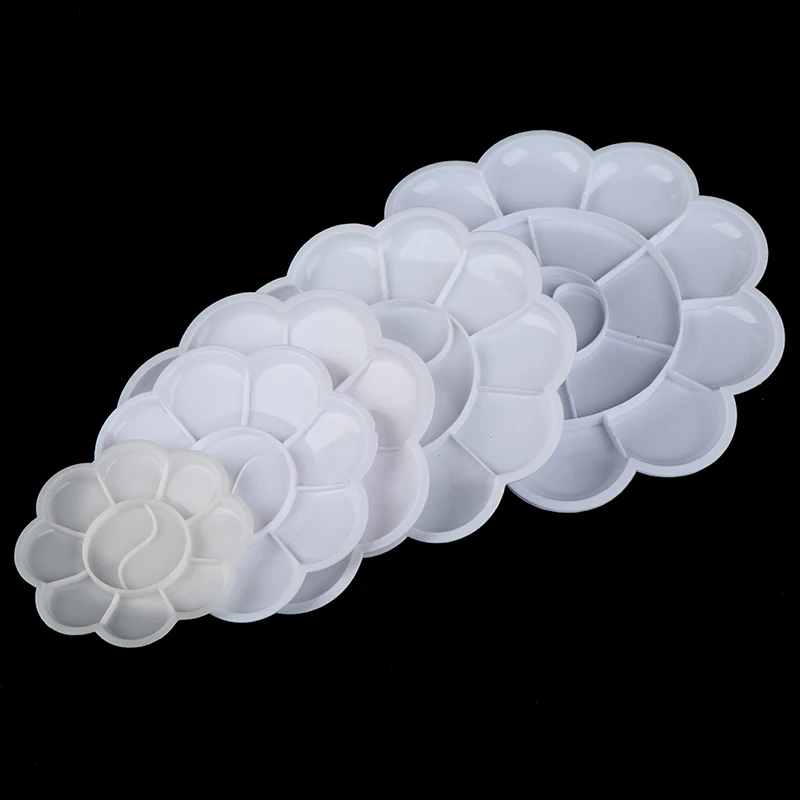 

4 Size Palette Art Alternatives Paint Plastic Palette Supply White Watercolor Palette Pigment Tray Painting Supplies