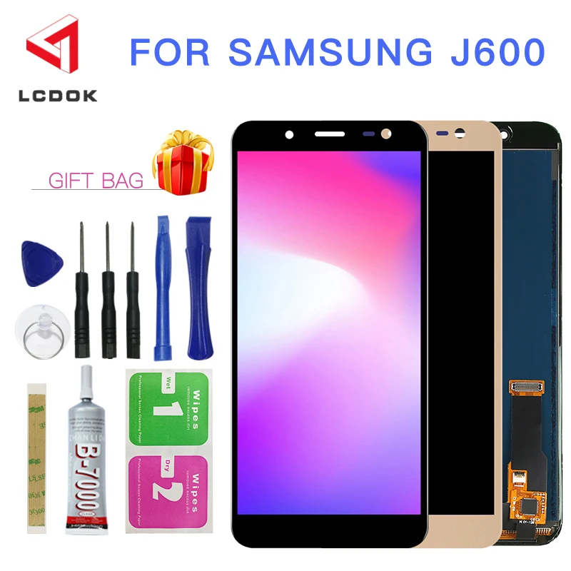 ЖК дисплей с регулируемой яркостью для Samsung Galaxy J6 2018 J600 J600F J600Y дигитайзер