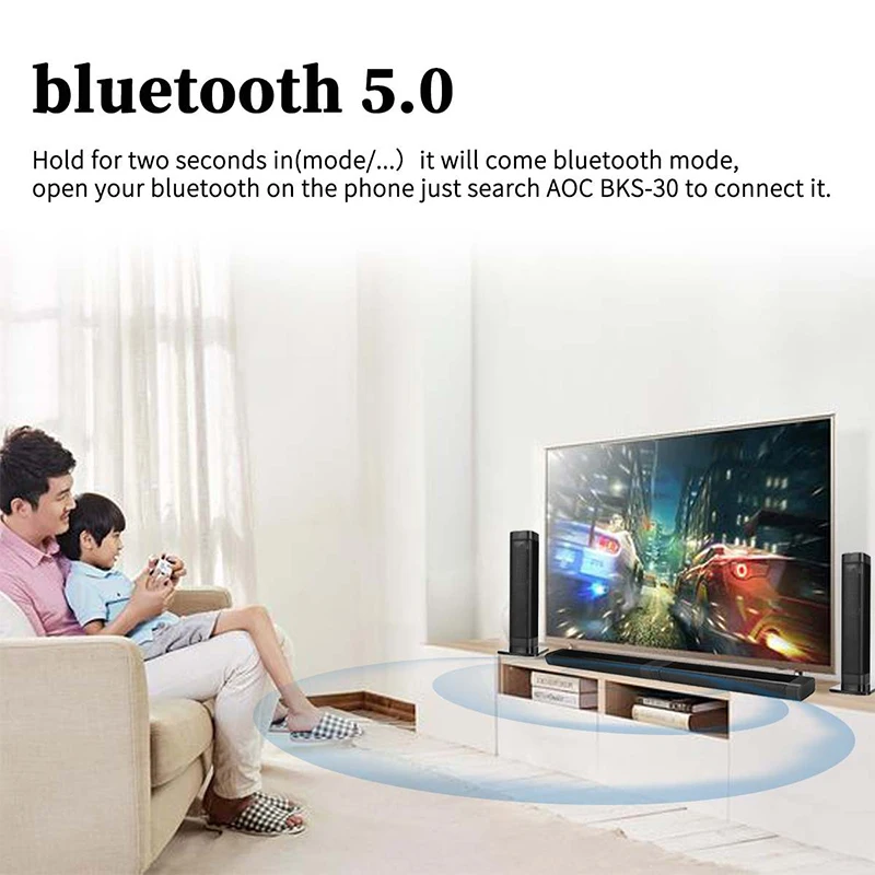 2 в 1 съемная bluetooth 5 0 колонка 20 Вт бас HiFi беспроводная звуковая панель ТВ 3D стерео