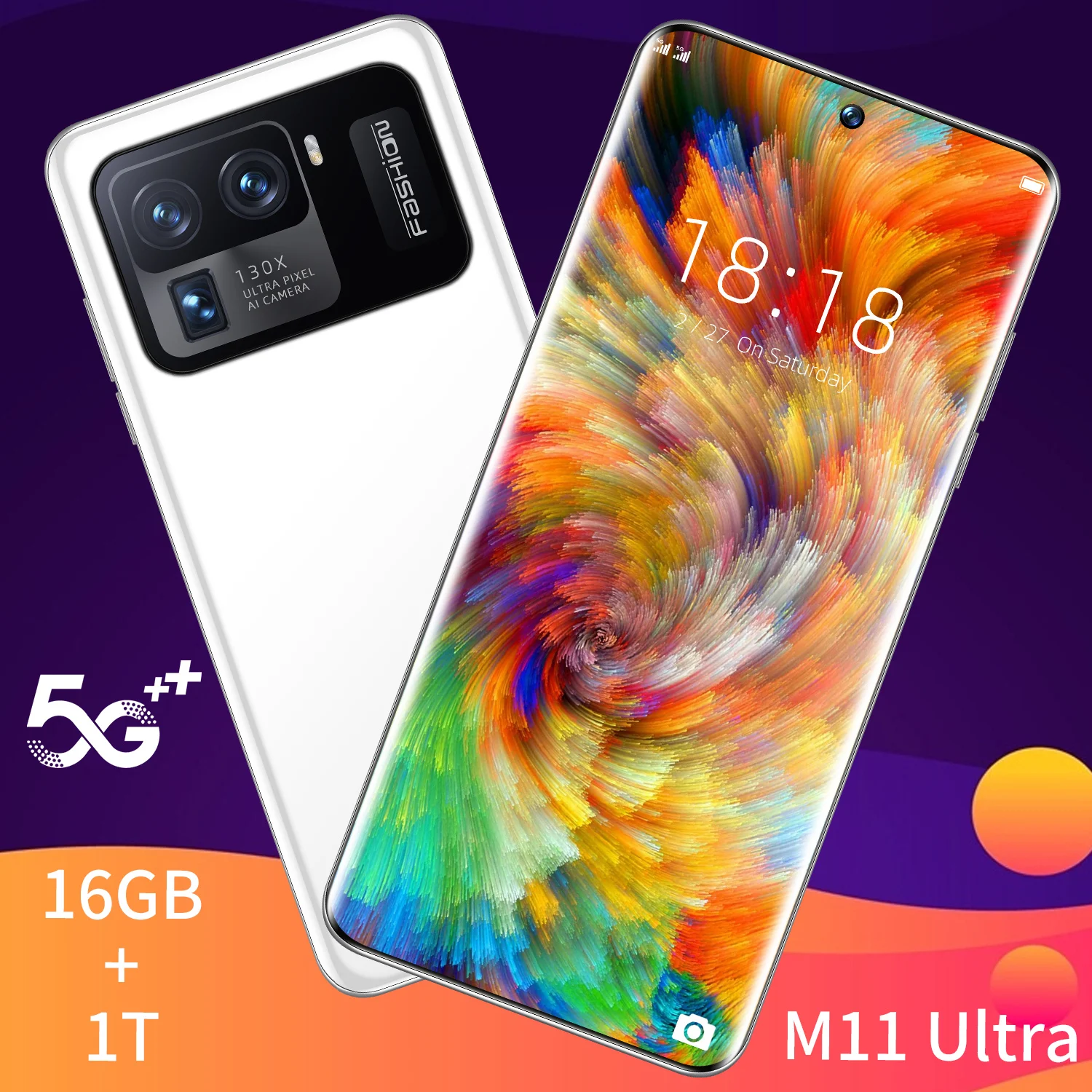

Smartphone Xiomi M11 Ultra Snapdragon888 7.3Inch 4G 5G LTE ROM Andriod11 Cellphone Qualcomm 16GB RAM 1T 48+64MP Mobile Phone