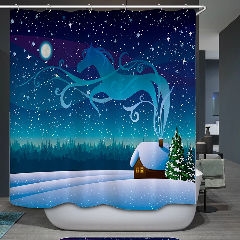 

Christmas Shower Curtain Polyester Curtain Bathroom Decor Drop Shipping Curtain Shower
