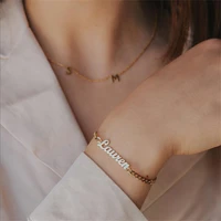 fashion custom personalized gold bracelet custom name bracelet stainless steel for women bracelet jewelry birthday gift