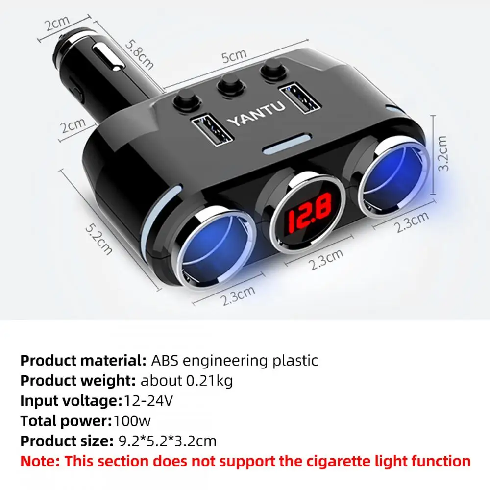 

ANKNDO Car Phone Charger USB Car Charger For Mobile Phone 3 Way Auto Car Cigarette Lighter Socket Splitter Charger Plug Adapter