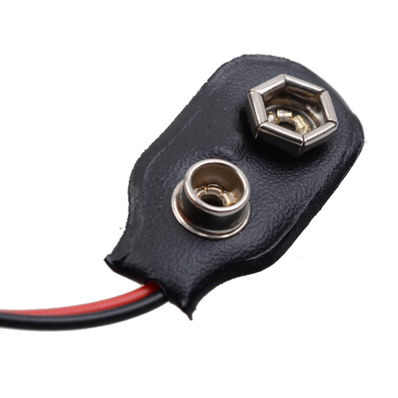 100pcs 9V 9 Volt Battery Clip Holder Connectors Plug Snap Type Lead Wire Soft Buckle For Electric Bass Guitar | Спорт и развлечения