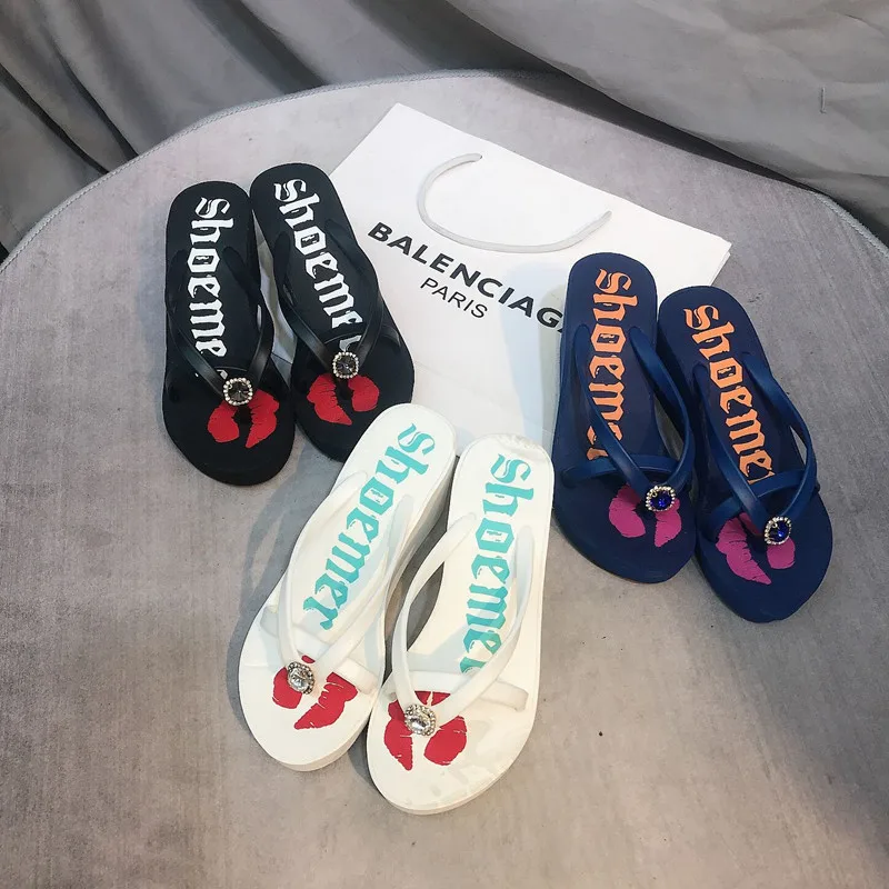 

Summer Women's Sandals Fashion Beach Shoes Clip-toe Wedges Platform Slipper High-heeled Sandals Non-slip Flip-flops Casual Woman