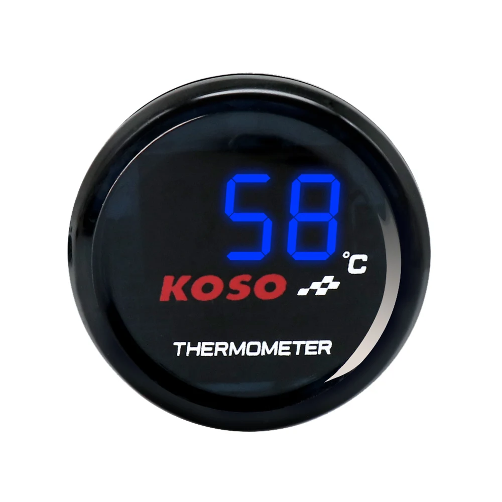 

ZSDTRP Универсальный измеритель KOSO i-GEAR Водонепроницаемый красный/синий ЖК-цифровой дисплей 12 В Термометр KOSO i-GEAR