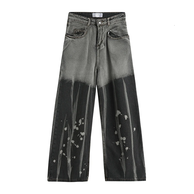 

Men's Jeans Vintage Loose Tie Dye Jeans Gradual Change Fashion Street Trousers Woman Casual Wide Leg Pants
