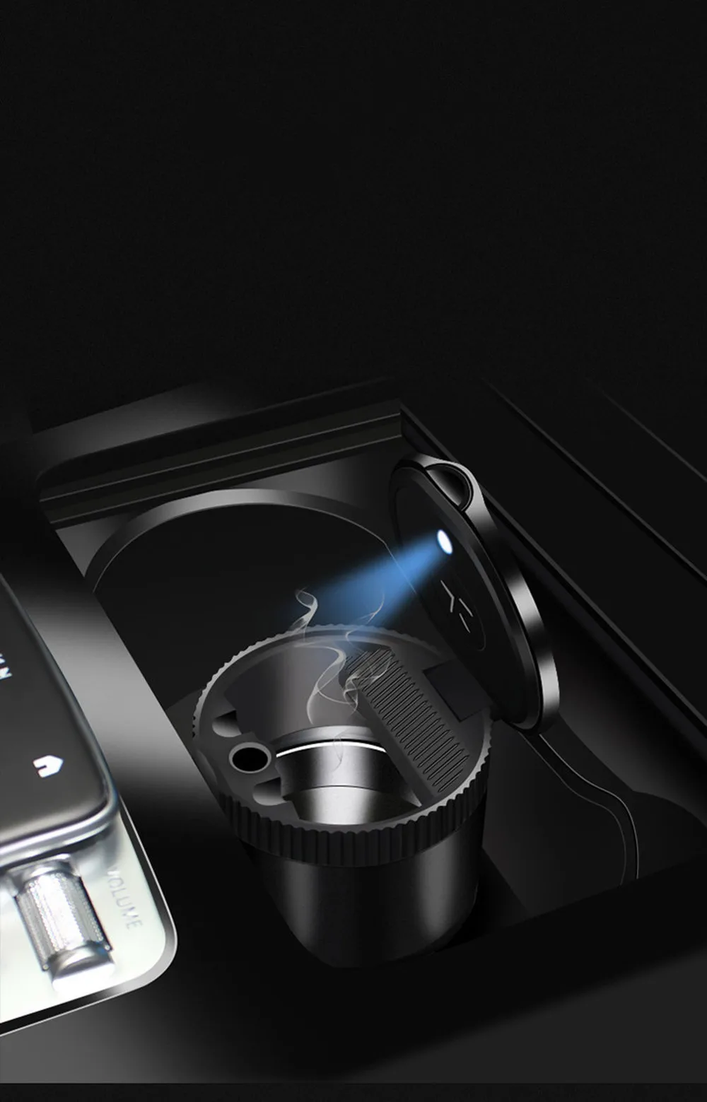 

GM Mini Car Ashtray Second Generation Ashtray with Cover Creative Personality Multi-function Car Ashtray