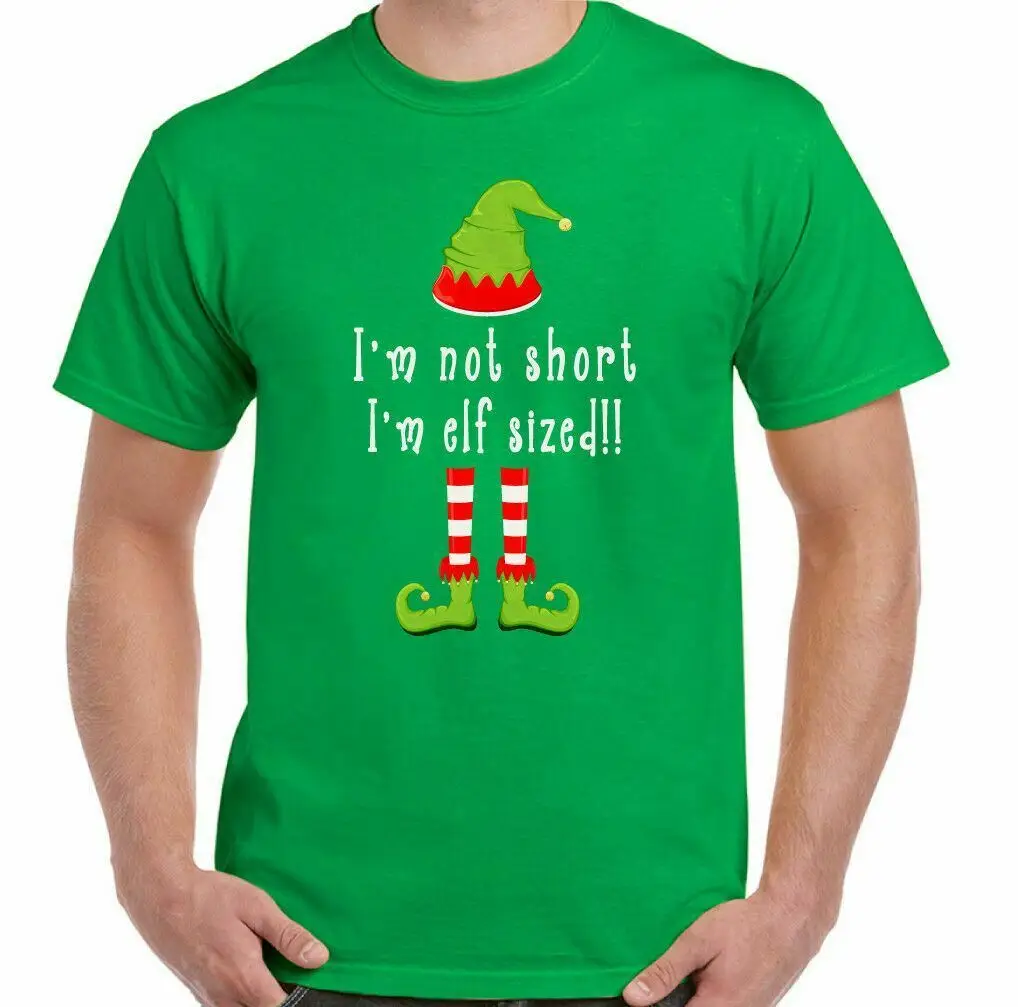 

Funny Christmas T-Shirt I'm Not Short I'm Elf Mens Secret Santa Xmas Gift Men Clothing Comfortable Sports Short Sleeve M-5XL