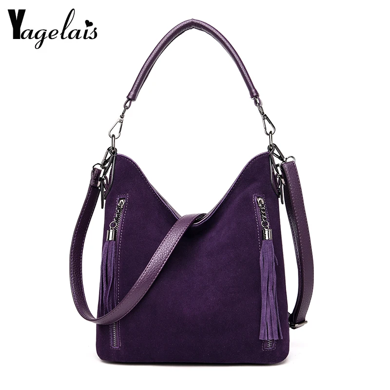 Дамская сумочка из овечьей кожи дизайнерская сумка через плечо с кисточкой