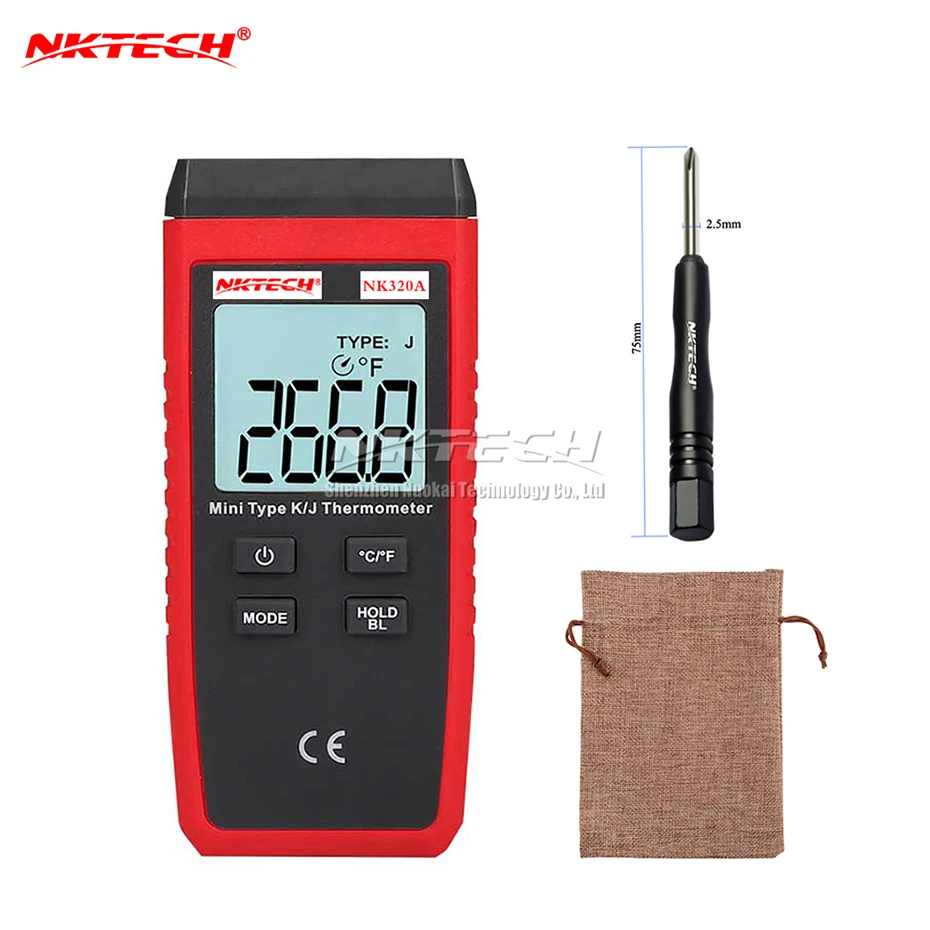 Цифровой термометр NKTECH NK320A одноканальный термопара температура K/J (K) 50 до 1300 (J) 1200