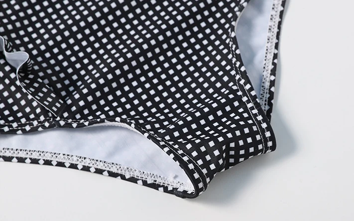 Новинка 2020 милые купальники для девочек цельный комплект черная клетчатая