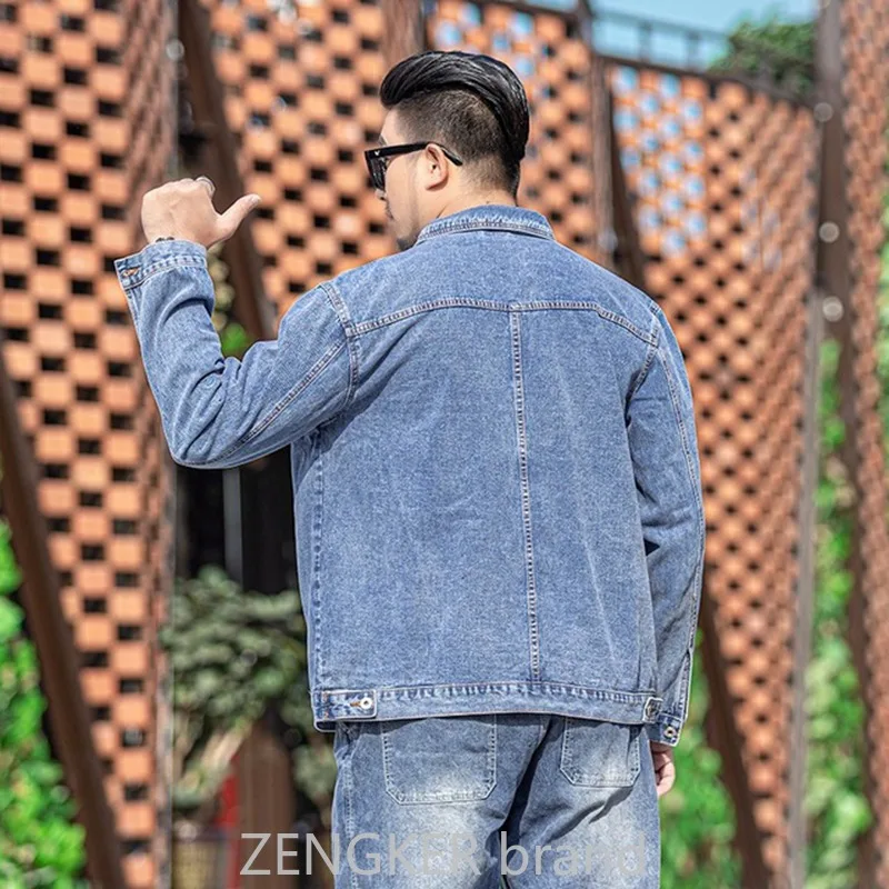 Мужская джинсовая куртка Tide светло голубая Свободная из денима большие размеры