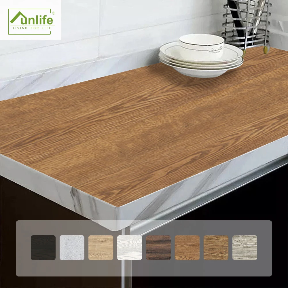 Funlife Самоклеящиеся наклейки на стену в деревянном стиле для кухонного бара