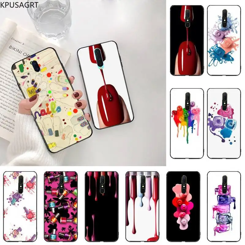 

Art Multicolored Nail Polish Bottle Phone Case For Oppo A5 A9 2020 Reno2 z Renoace 3pro A73S A71 F11