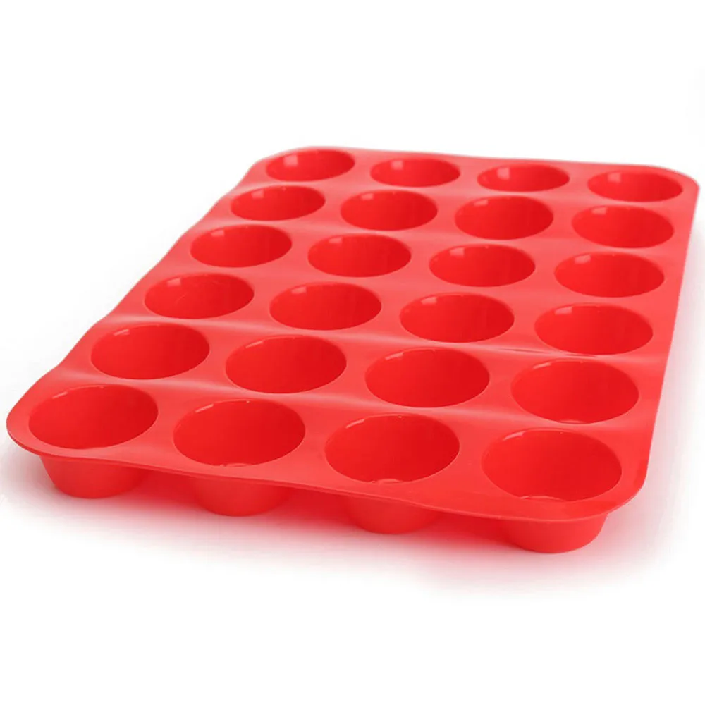 24 Cavity Mini Muffin Silicone Soap Cookies Mold Cupcake Bakeware Pan Tray Mould Cake Decorating Tools Homemade DIY Craft | Дом и сад