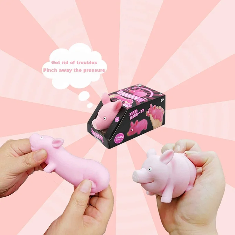 

Pink Pig Toy Stretch Pinch Restore Safe Decompression Toy Relieve Stress Improve Concentration for Children Adult Squishy