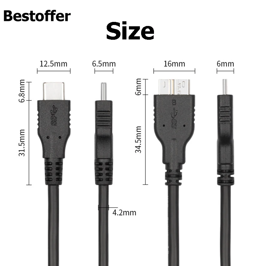 5 шт./лот кабель USB C 3 1 к Micro B 0 (Gen2/ 10 Гбит/с) внешний жесткого диска для MacBook (Pro) Galaxy S5