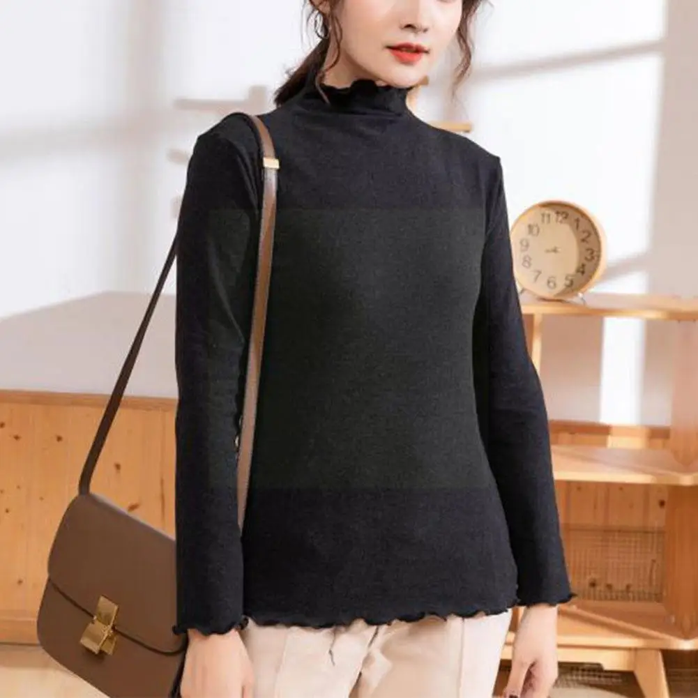 

Women Bottoming Shirt Winter 2021 Sweaters Fashion Slim Type Sleeves Short Turtleneck Ladies Full Causal Sweaters Knitted G6M9