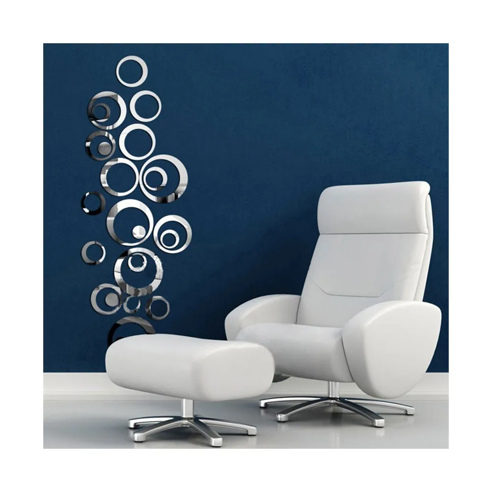 Декор комнаты художественная наклейка съемные круги зеркальные настенные