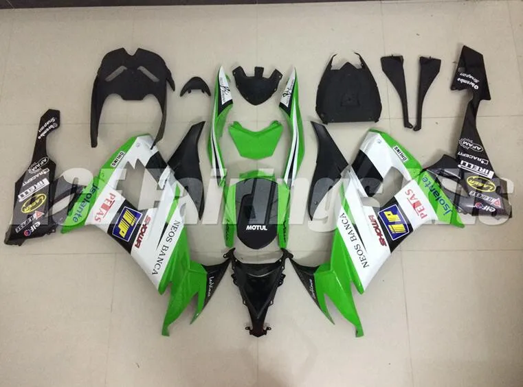 

Стильный новый комплект обтекателей для мотоцикла ABS для kawasaki Ninja ZX-10R ZX10R 2008 2009 2010 08 09 10, комплект кузова зеленого и белого цвета