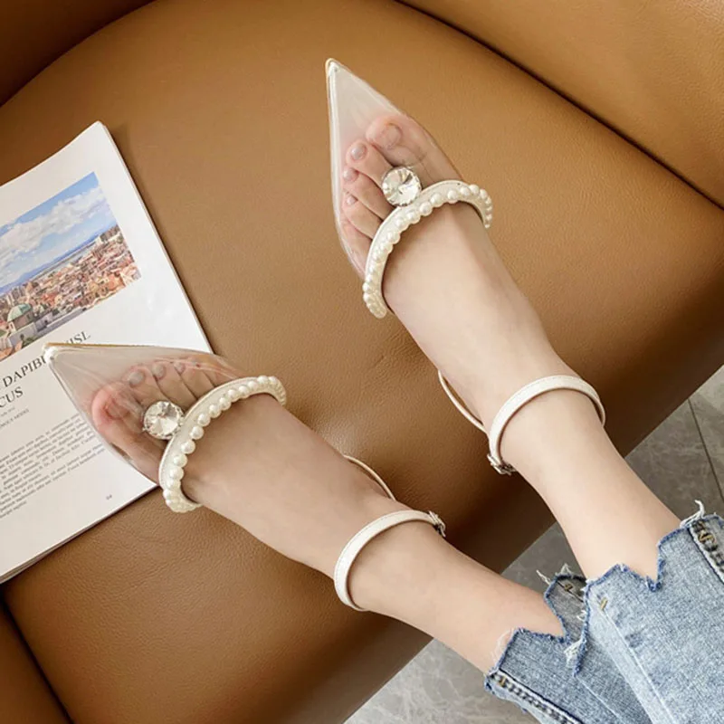 Алмазными шариками прозрачные женские туфли лодочки женская обувь для ночного