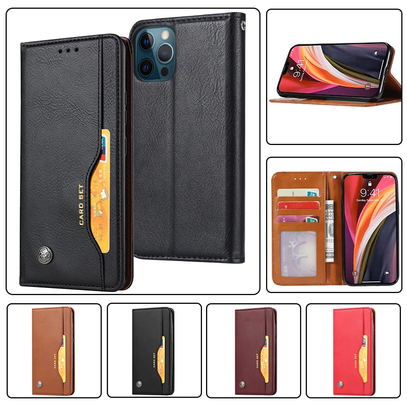 

Luxury Fashion Flip Leather Case For IPhone 13 12 Mini 11 X XS XR Pro Max 6 7 8 SE 2020 Plus Card Slot Wallet Shockproof Cover