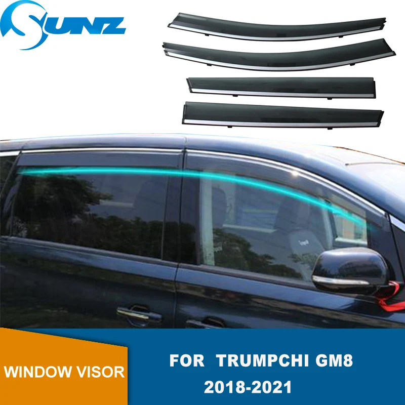 

Side Window Deflectors For Trumpchi GAC GM8 2018 2019 2020 2021 Smoke Window Visor Sun Rain Deflector Guards SUNZ