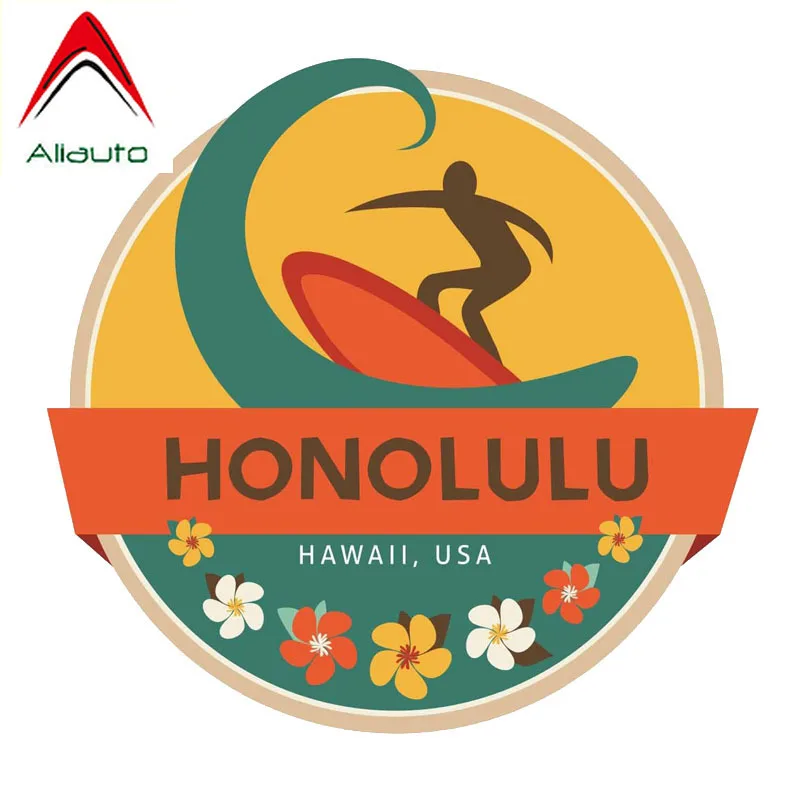 Креативная Автомобильная наклейка Aliauto для серфинга Гонолулу гавайский Флаг США