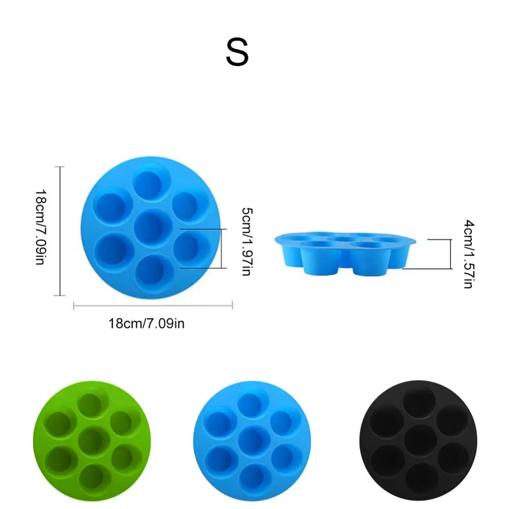 Круглая форма из пищевого силикона с 7 отверстиями для яиц паровой сеткой