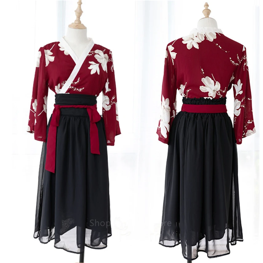 

2021 Women Kimono Dress Japanese Style Floral Print Yukata Sakura Girl Haori Robe Long Sleeve Sexy Vintage Japan Korean Clothing