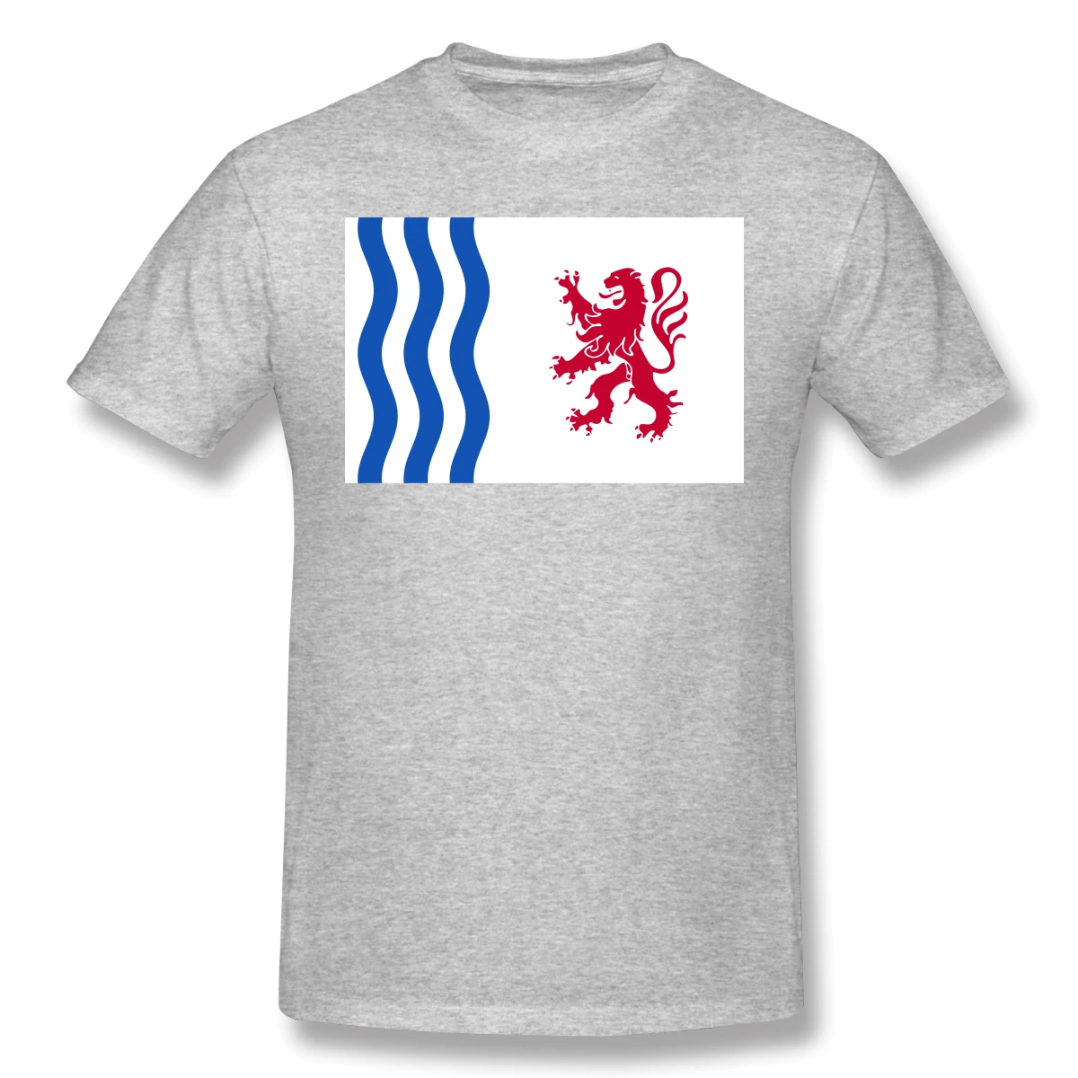 

Flag Of Nouvelle-Aquitaine Men's Basic Short Sleeve T-Shirt Cool Graphic Flags of the regions of France Top tee Eur Size