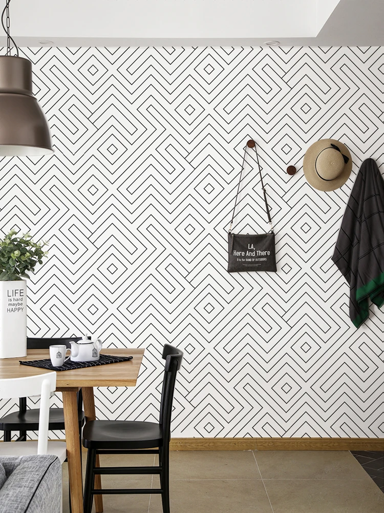 

Vinyl Peel And Stick Wallpaper Removable Self-Adhesive Modern Geometric Wallpapers Decorative Wall Covering For Bedroom Liviroom