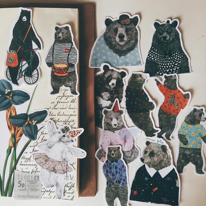 12 шт./компл. ретро ручная роспись милая фотография рукоделие скрапбукинг альбом