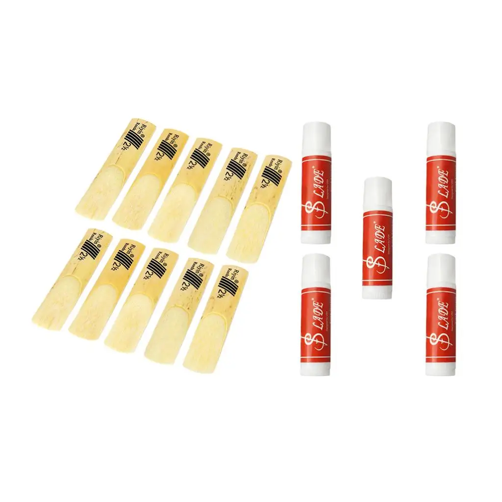 10pcs Alto Sax Reeds Strength 2.5+5 Tubes Clarinet Saxophone Cork Grease | Спорт и развлечения