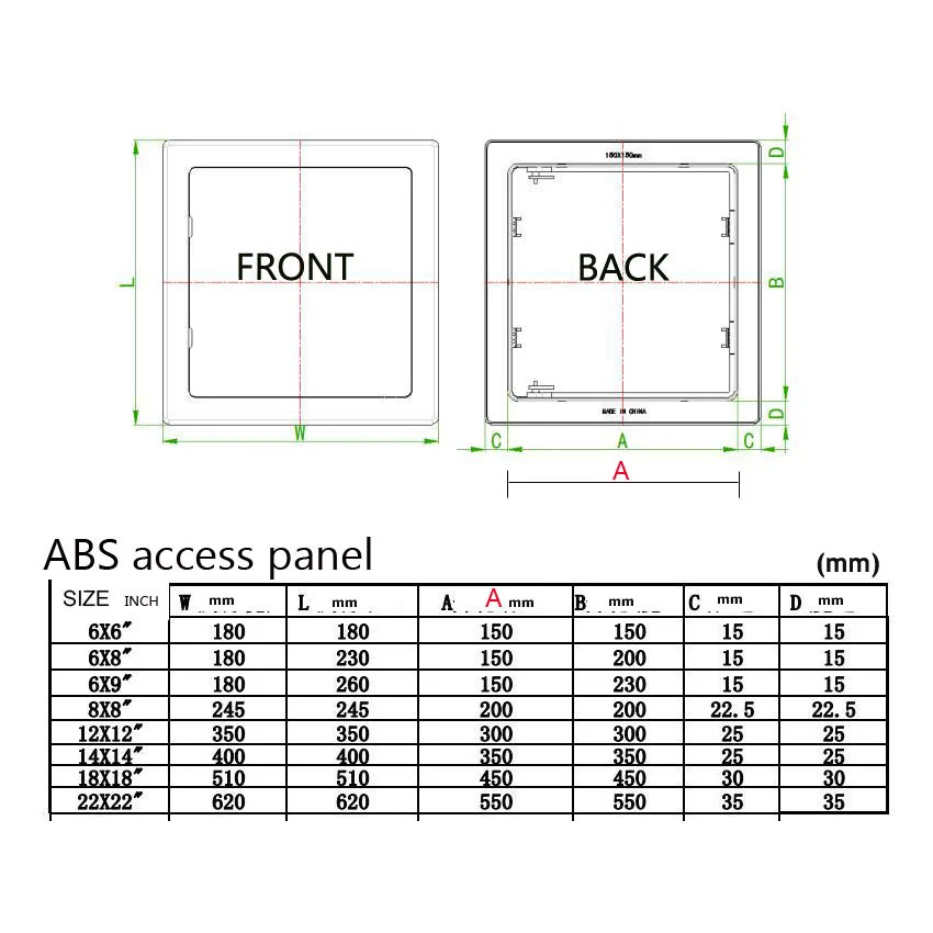 Панель управления доступом на потолок ABS панель контроля отверстия для проверки 150x150 мм 6x6 дюймов высококачественные пластиковые двери для ... от AliExpress WW