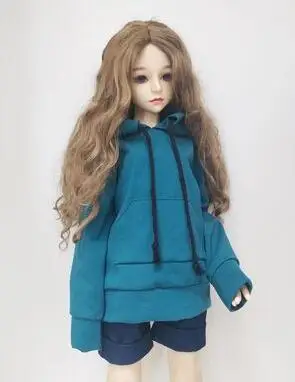 K new blue clothes T02-X547 Blyth кукольные одежда 1/3 1/4 bjd 1/6 мягкого плюша; аксессуары для куклы свитер рваные джинсовые шорты 2 шт./компл - Цвет: K new blue clothes