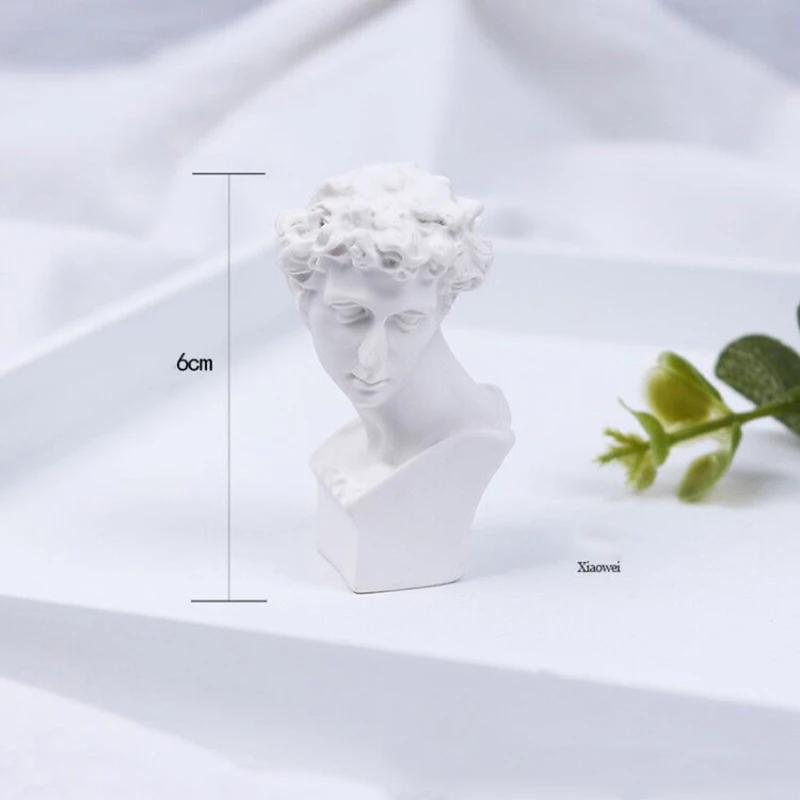 Nordic Modern Small Plaster Statue Art Fan Resin Sculpture Drawing Sketch Bust Cast Figure Model Decoration | Дом и сад