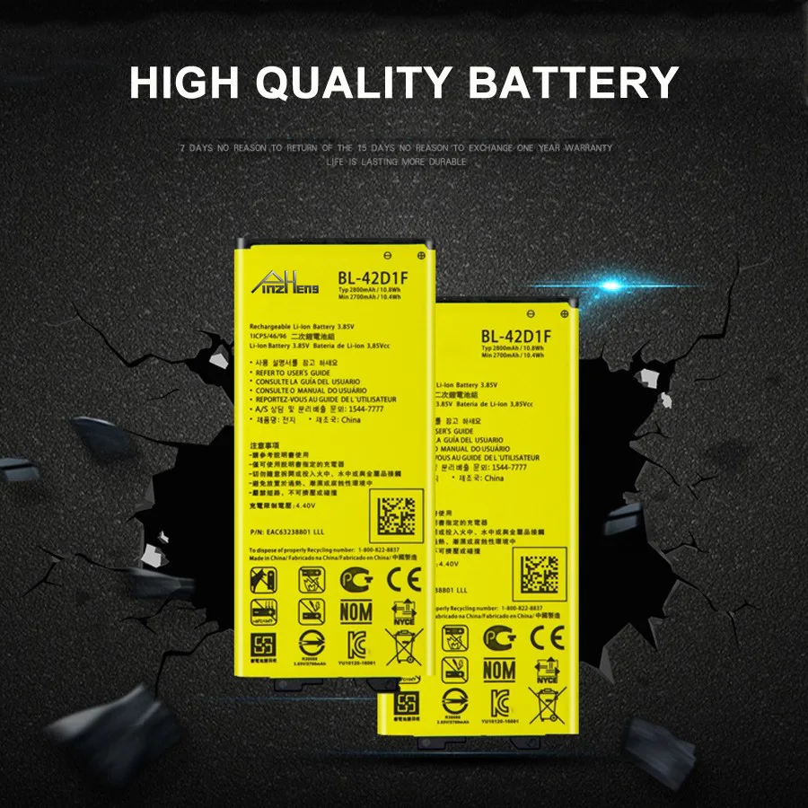PINZHENG 2800 мАч BL-42D1F батарея для LG G5 H850 H840 VS987 H820 LS992 H830 US992 F700L F700S F700k H831 | Мобильные