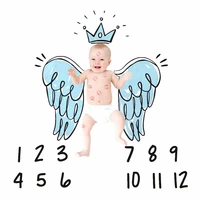 angel infant baby milestone months background childrens blanket diaper play mat backdrop cloth calendar photo shoot accessories