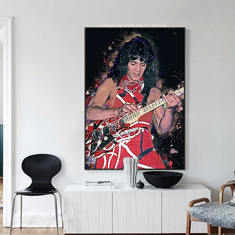 Постер в стиле рок-арт Эдди ван Халена Картина на холсте с изображением