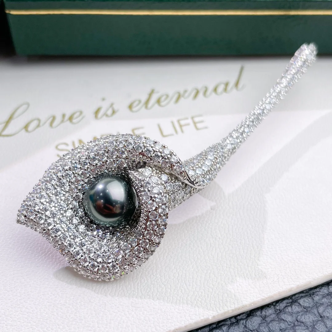 

Женская Брошь с жемчугом Таити, круглая, 7-8 мм, XX110