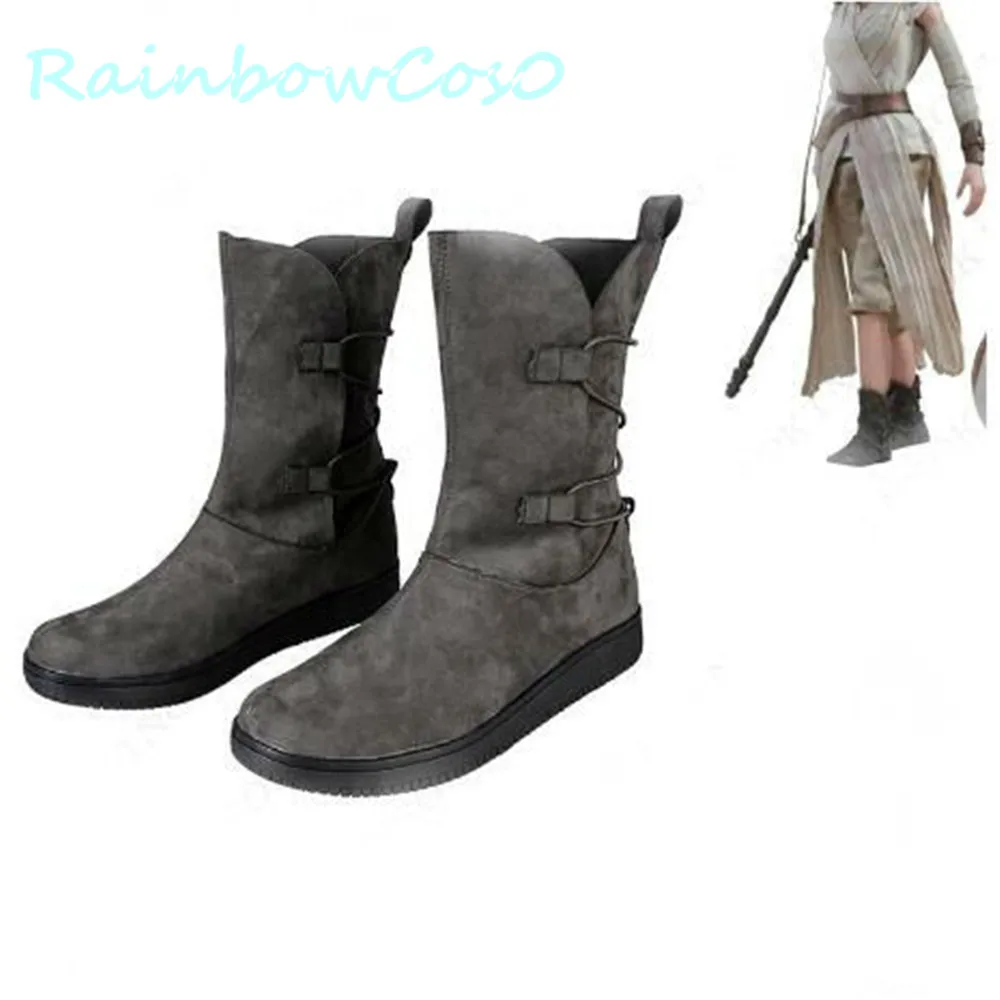 Обувь для косплея The Rise of Skywalker Rey сапоги аниме Хэллоуин RainbowCos0 W1016 | Тематическая