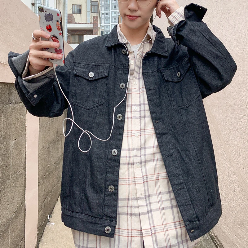 Мужские джинсовые куртки Корейская одежда мужские пальто Хип Хоп Уличная 2019