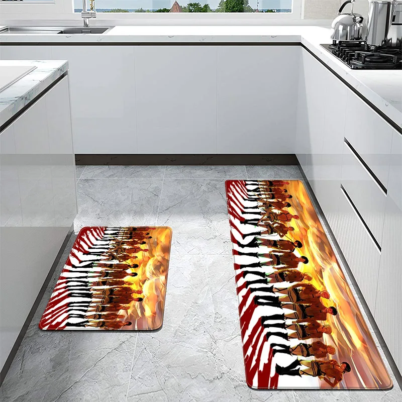 

kitchen mat Attack On Titan Carpet in the living room Home bathroom Anti-slip Hallway Decoration 3D Pattern Entrance doormat