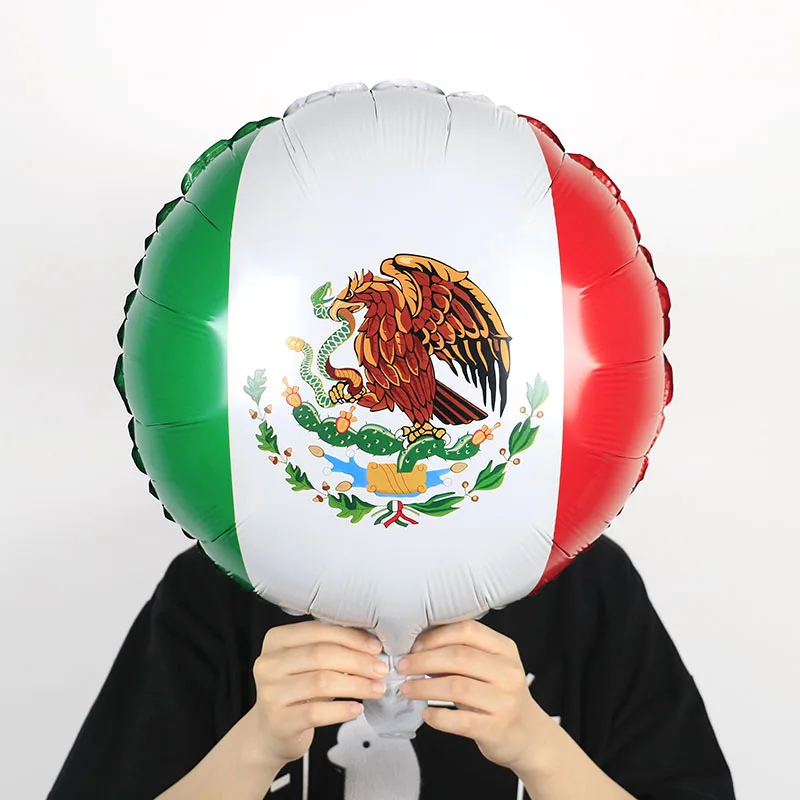 

50 шт./лот Мексиканский Флаг, воздушные шары из алюминиевой фольги, украшение для вечеринки в честь рождения ребенка, украшения для дня рожде...