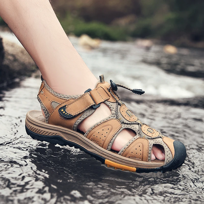 Сандалии мужские пляжные повседневная обувь для улицы удобные массажные шитья