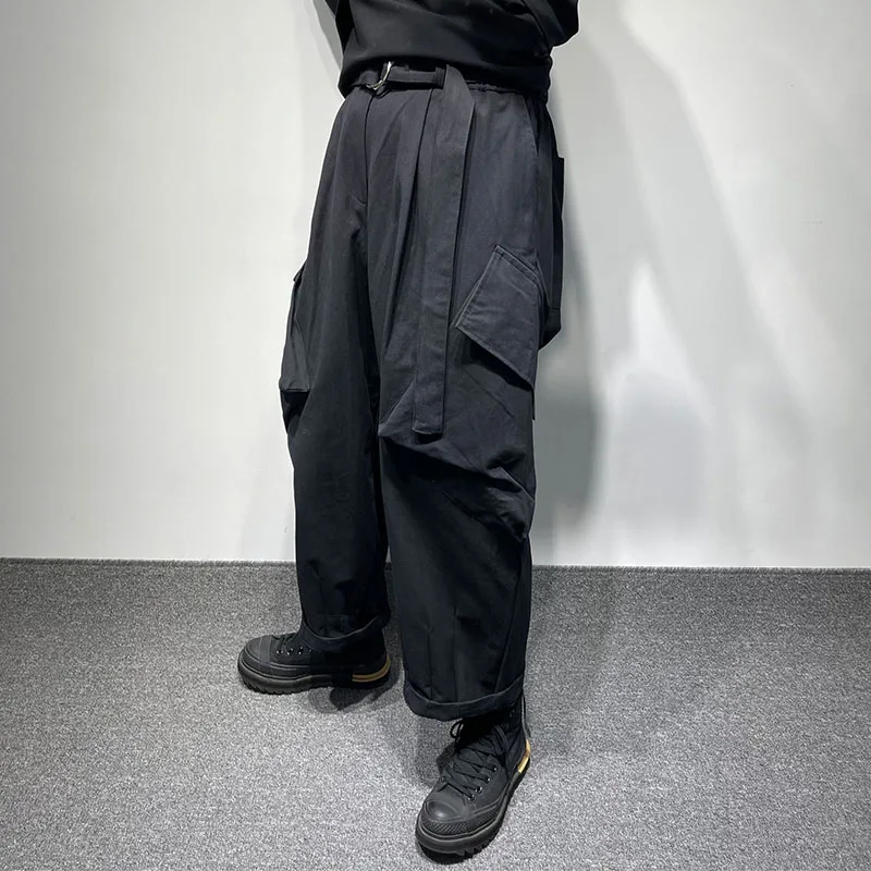 Men's Straight Pants Spring And Autumn New Style Work Style Personality Large Pocket Harajuku High Street Casual Large Pants
