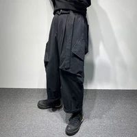 mens straight pants spring and autumn new style work style personality large pocket harajuku high street casual large pants