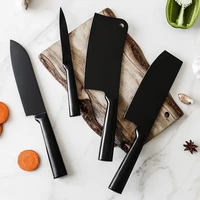 4 piece kitchen knife stainless steel all black straight handle hollow handle machete small kitchen knife universal knife